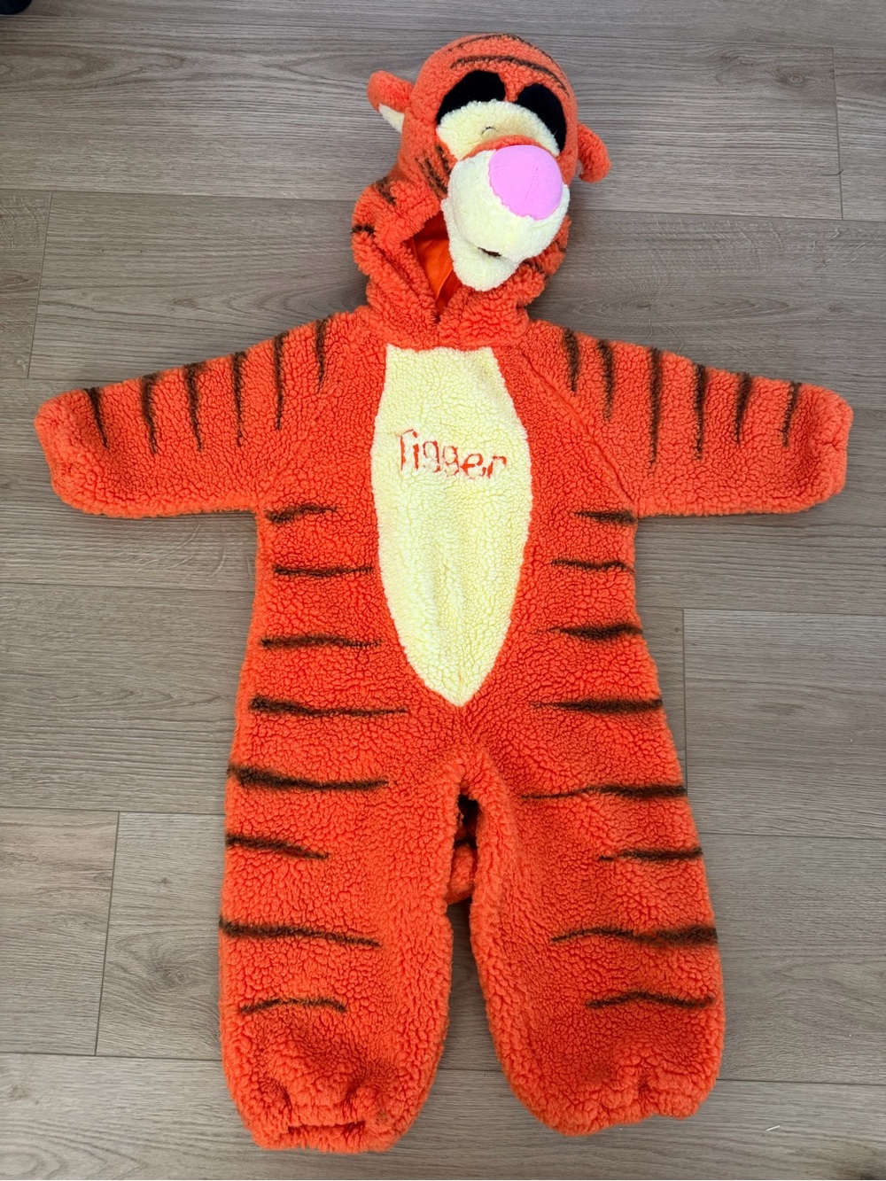 Vintage Disney Store Tigger Plush Sherpa One-Piece Halloween Costume 2T-4T